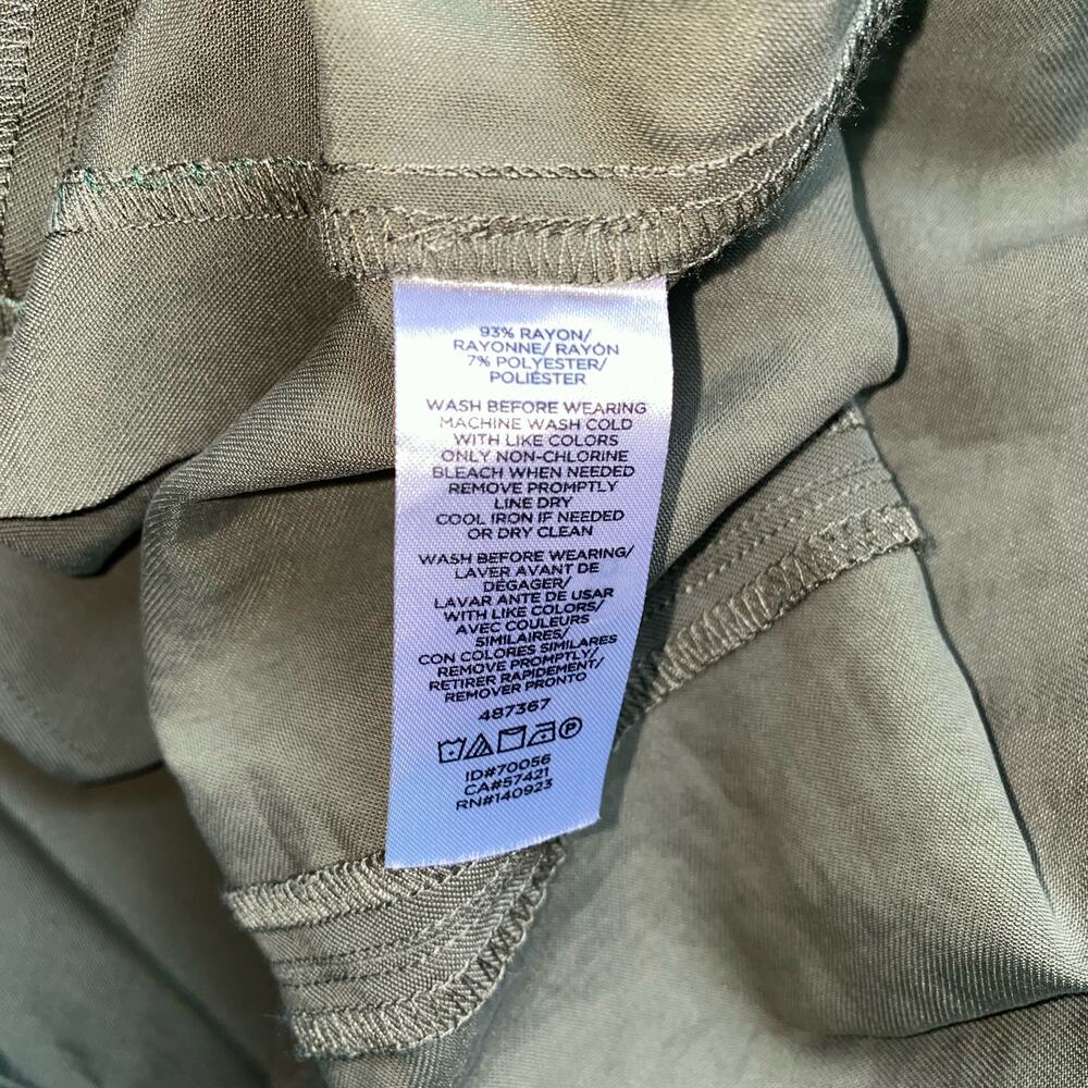 LOFT Olive Green Belted Notch Collar Long Sleeve Jacket Women’s Size Medium - Picture 6 of 8